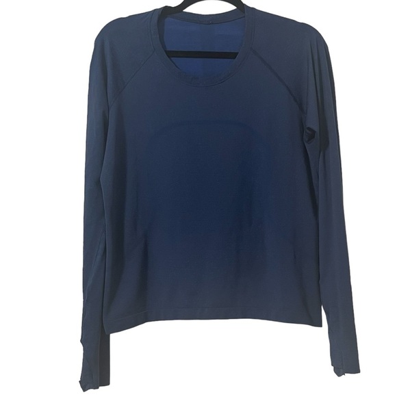 lululemon athletica Tops - Lululemon Swiftly Speed Long Sleeve in Blue Sz 12 Seamless
